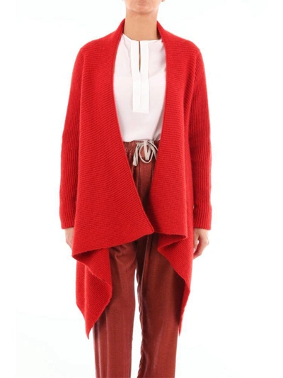 Shop Rick Owens Women's Red Wool Cardigan