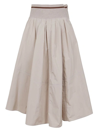Shop Brunello Cucinelli Women's Beige Polyester Skirt