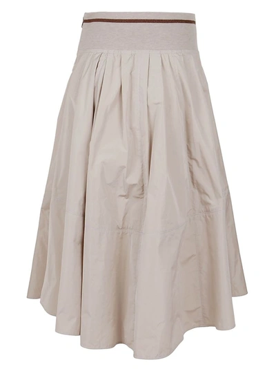 Shop Brunello Cucinelli Women's Beige Polyester Skirt