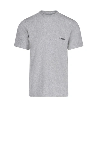 Shop Vetements Women's Grey Cotton T-shirt