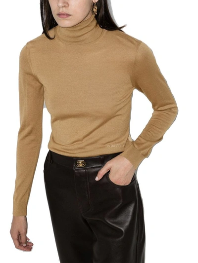 Shop Burberry Women's Brown Silk Sweater