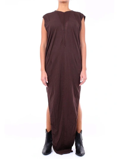 Shop Rick Owens Women's Brown Cotton Dress