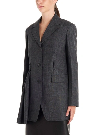 Shop Prada Women's Grey Wool Blazer