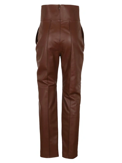 Shop Alexandre Vauthier Women's Brown Leather Pants