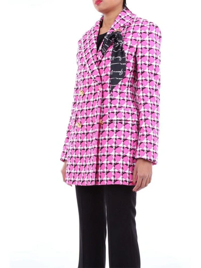 Shop Versace Women's Fuchsia Cotton Coat