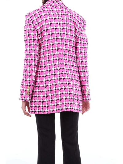 Shop Versace Women's Fuchsia Cotton Coat
