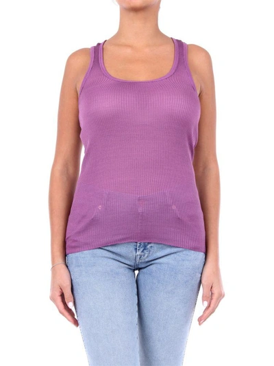 Shop Isabel Marant Women's Purple Silk Tank Top