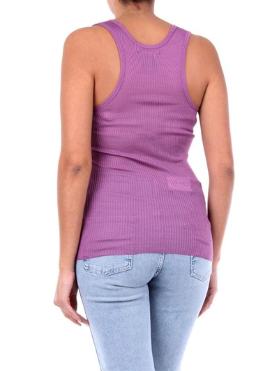 Shop Isabel Marant Women's Purple Silk Tank Top