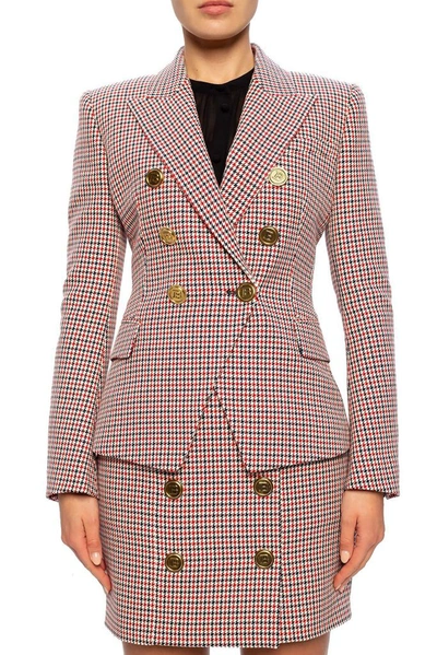 Shop Balmain Women's Red Wool Blazer