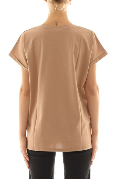 Shop Balmain Women's Beige Cotton T-shirt