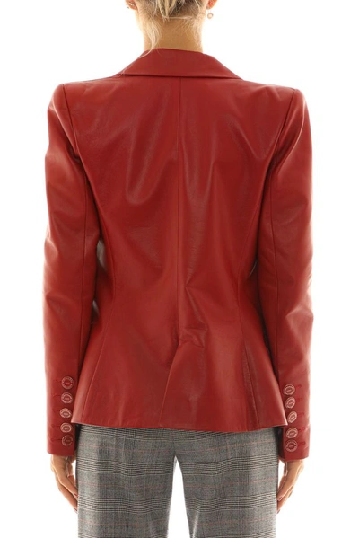 Shop Alexandre Vauthier Women's Red Leather Blazer