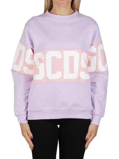 Shop Gcds Women's Purple Cotton Sweatshirt