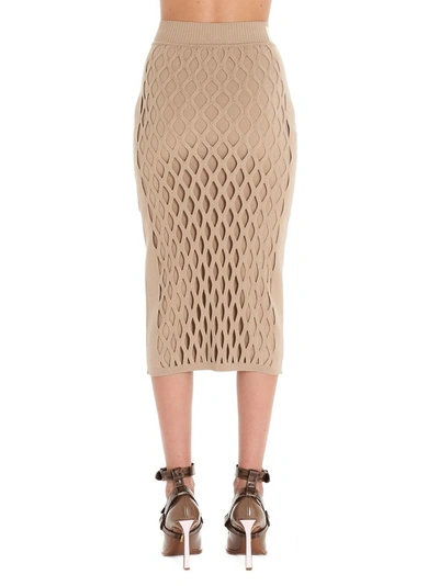 Shop Fendi Women's Beige Viscose Skirt
