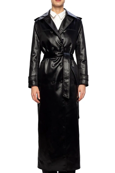 Shop Saint Laurent Women's Black Acetate Trench Coat