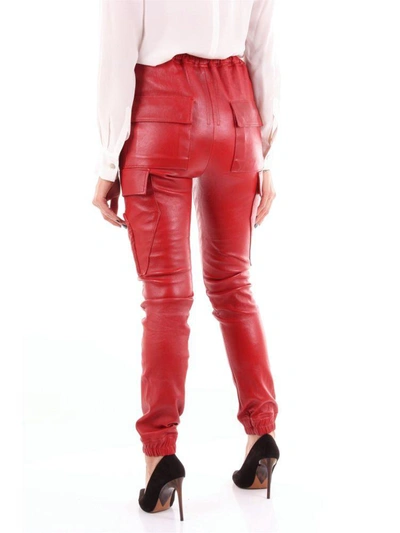 Shop Rick Owens Women's Red Leather Pants