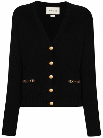 Shop Gucci Women's Black Cashmere Cardigan