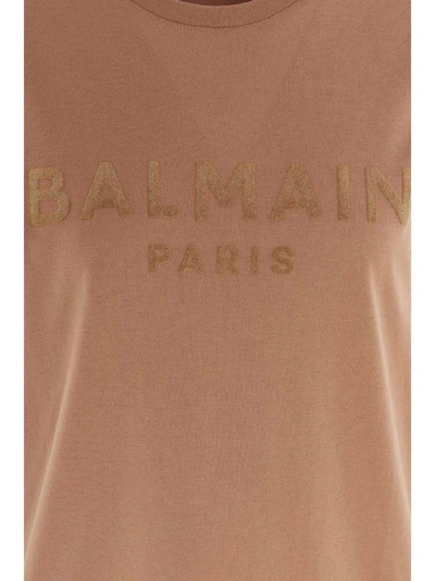 Shop Balmain Women's Beige T-shirt