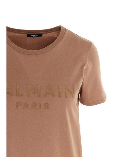 Shop Balmain Women's Beige T-shirt