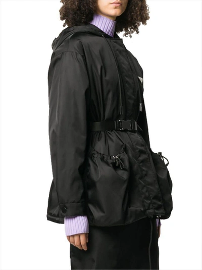 Shop Prada Women's Black Polyester Coat