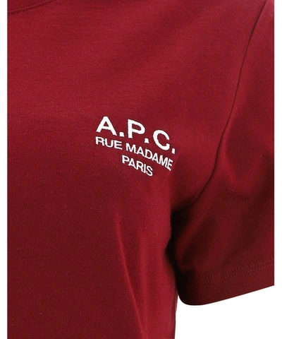 Shop Apc A.p.c. Women's Burgundy Cotton T-shirt