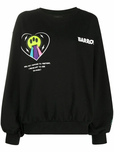 Shop Barrow Women's Black Cotton Sweatshirt