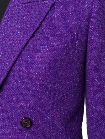 Shop Saint Laurent Women's Purple Wool Jacket