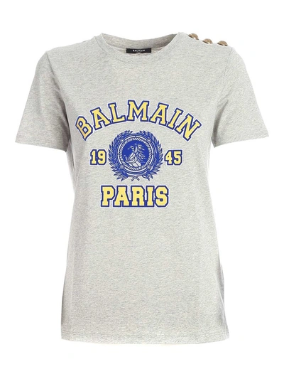 Shop Balmain Women's Grey T-shirt