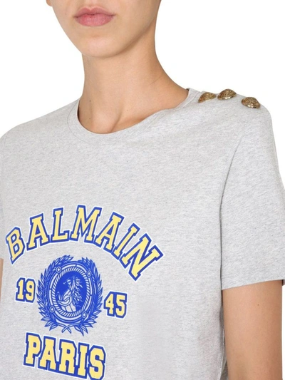 Shop Balmain Women's Grey T-shirt