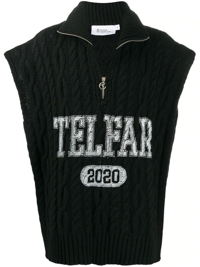 Shop Telfar Women's Black Wool Vest