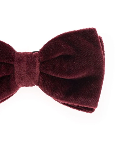 Shop Dolce E Gabbana Men's Burgundy Cotton Bow Tie