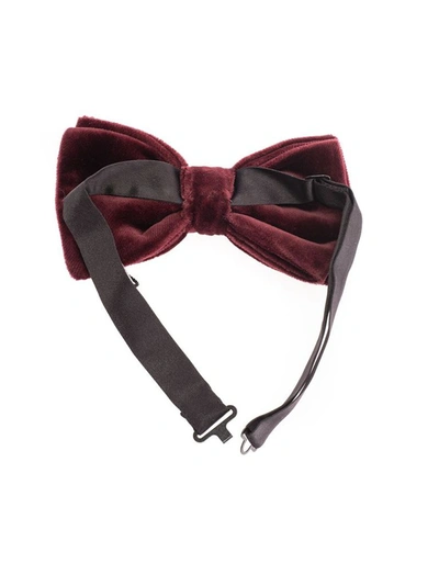 Shop Dolce E Gabbana Men's Burgundy Cotton Bow Tie
