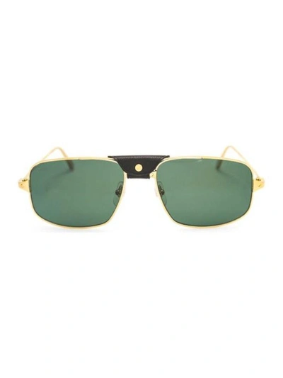 Shop Cartier Men's Gold Metal Sunglasses