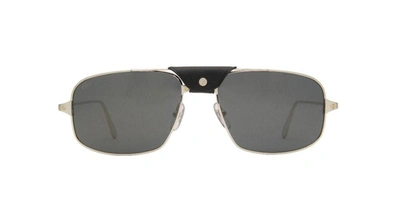 Shop Cartier Men's Silver Metal Sunglasses