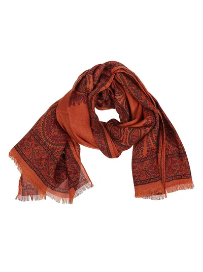 Shop Etro Men's Orange Cashmere Foulard