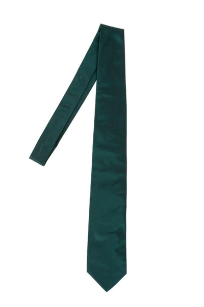 Shop Prada Men's Green Silk Tie