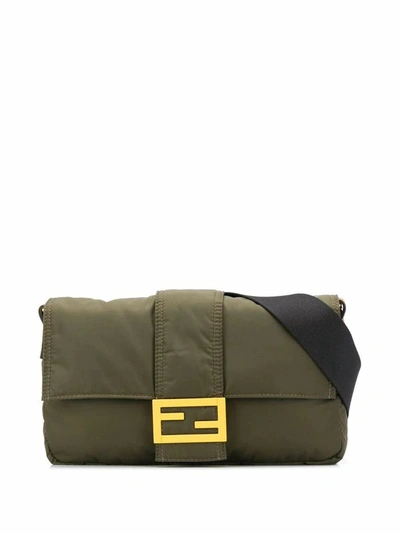 Shop Fendi Men's Green Polyester Messenger Bag