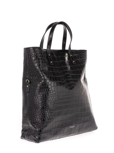 Shop Saint Laurent Men's Black Leather Travel Bag