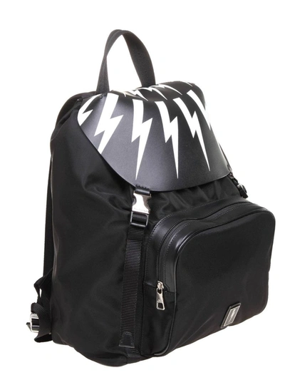Shop Neil Barrett Men's Black Nylon Backpack