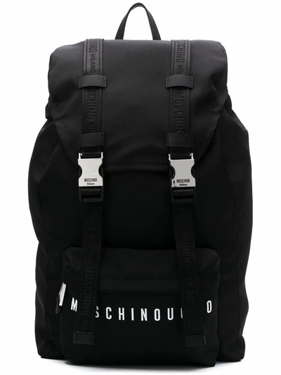 Shop Moschino Men's Black Polyamide Backpack