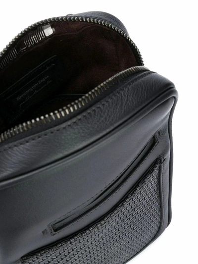 Shop Ermenegildo Zegna Men's Black Leather Belt Bag