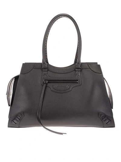 Shop Balenciaga Men's Black Leather Travel Bag