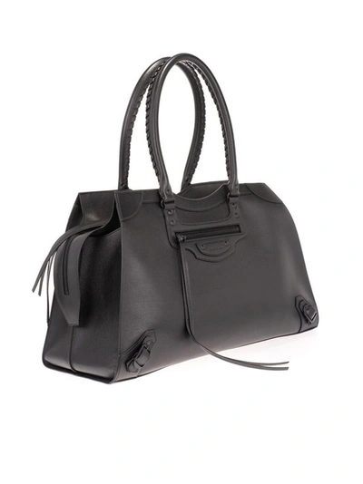 Shop Balenciaga Men's Black Leather Travel Bag
