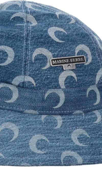 Shop Marine Serre Women's Blue Cotton Hat