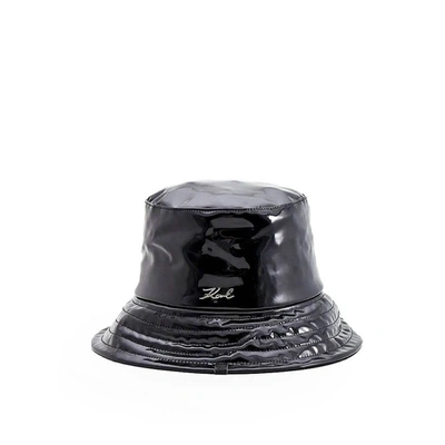 Shop Karl Lagerfeld Women's Black Synthetic Fibers Hat
