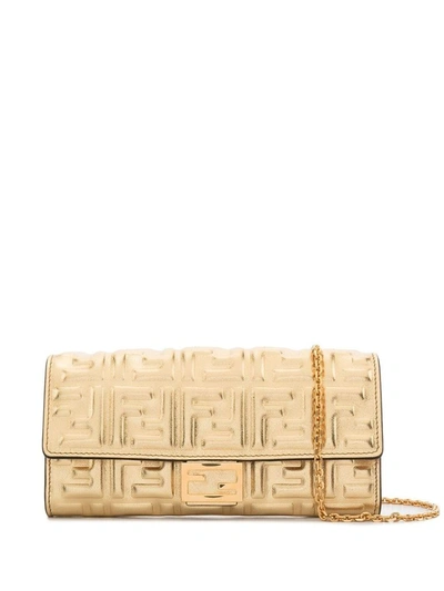 Shop Fendi Women's Gold Leather Wallet