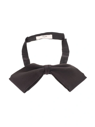 Shop Celine Céline Women's Black Wool Bow Tie