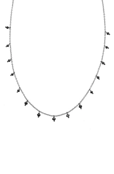 Shop Sethi Couture Black Diamond Shaker Necklace In White Gold