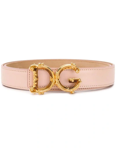 Shop Dolce E Gabbana Women's Pink Leather Belt