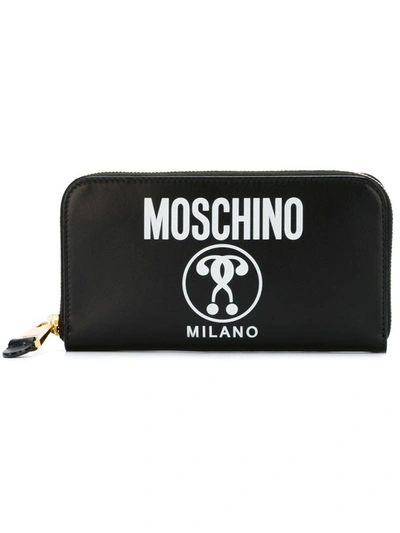 Shop Moschino Women's Black Leather Wallet