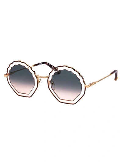 Shop Chloé Women's Multicolor Metal Sunglasses